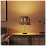 vidaXL Woven Lampshade Table Lamp with Warm Ambient Light for Stylish Home Decor