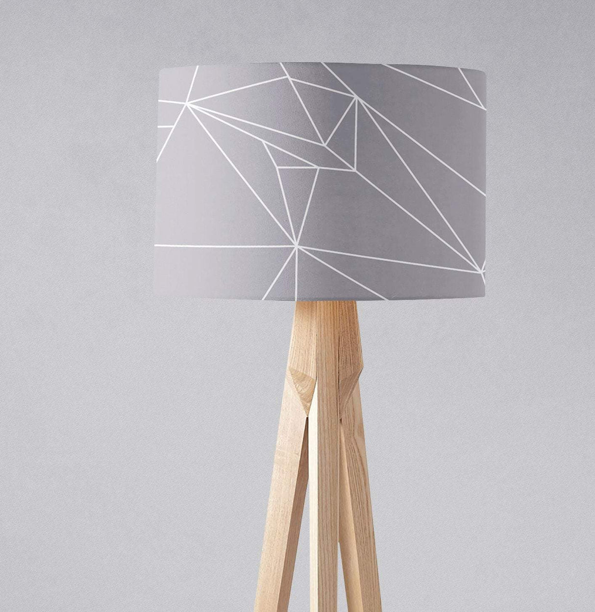 Modern geometric lampshade by Shadow Bright in grey and white for stylish lighting