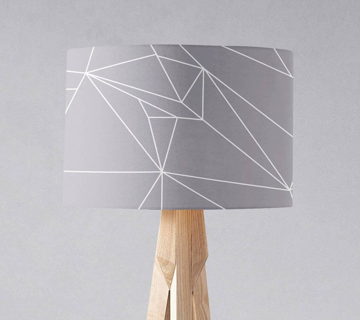 Stylish grey lampshade with geometric patterns, perfect for modern decor