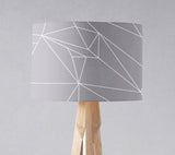 Stylish grey lampshade with geometric patterns, perfect for modern decor
