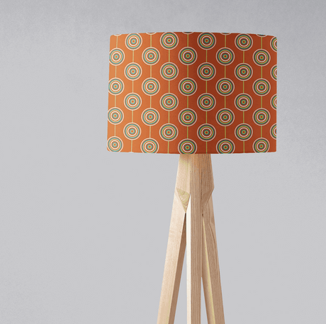 Stylish orange lampshade with circular patterns for modern home decor