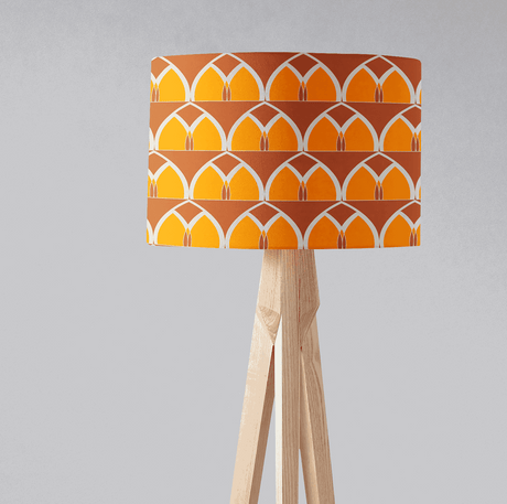 Shadow Bright Lampshade with a Modern Orange and White Pattern, Perfect for Home Decor