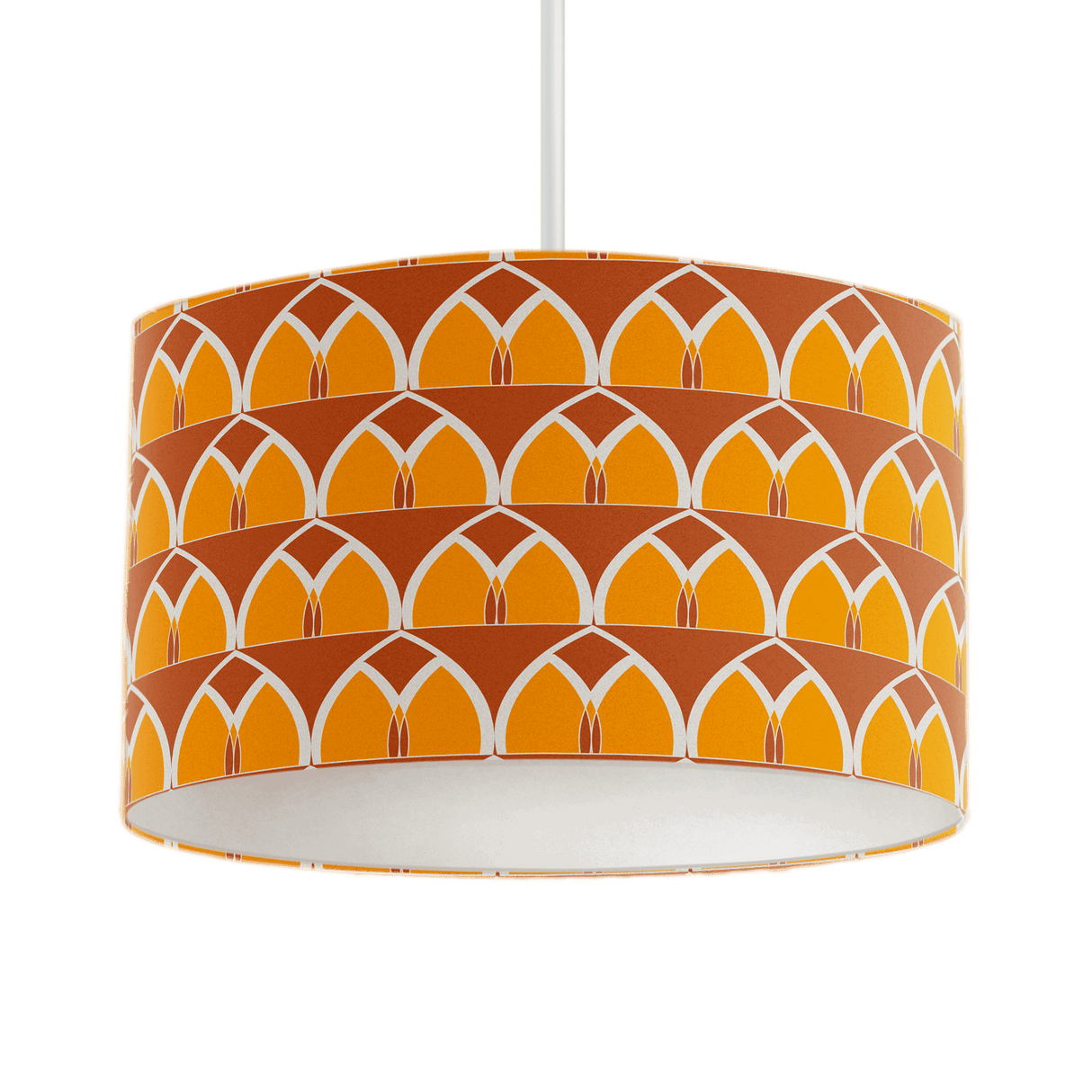 Shadow Bright Lampshade with a vibrant orange pattern for stylish ceiling lighting