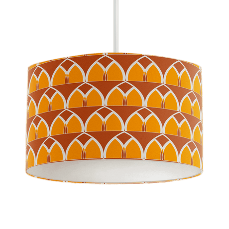 Shadow Bright Lampshade with a vibrant orange pattern for stylish ceiling lighting