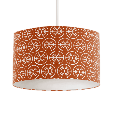 Shadow bright patterned lampshade in orange with a geometric design for stylish lighting
