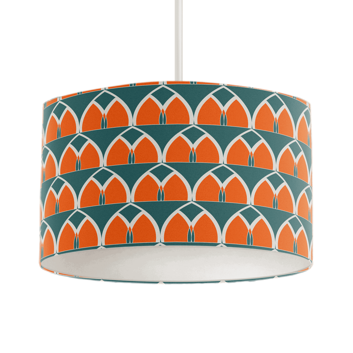 Shadow Bright Stylish Lampshade with Colourful Geometric Pattern in Blue and Orange