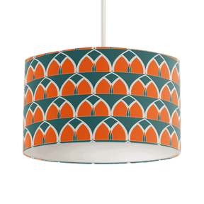 Shadow Bright Stylish Lampshade with Colourful Geometric Pattern in Blue and Orange