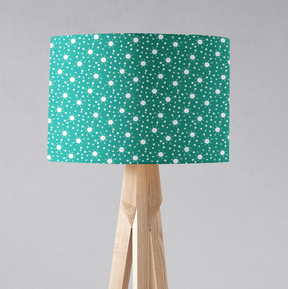 Shadow Bright lampshade in teal with white polka dots for modern lighting decor