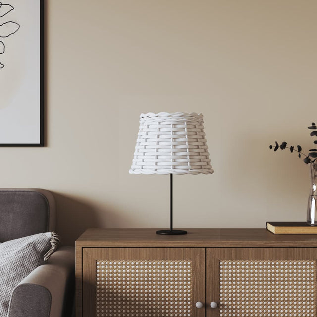 vidaXL White Lampshade on a Modern Table Lamp in a Stylish Living Room Setting