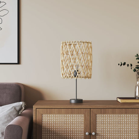 vidaXL Woven Lampshade Table Lamp in a Modern Living Room Setting