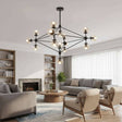 Abira Matte Black 15 Arm Pendant Light Orsina