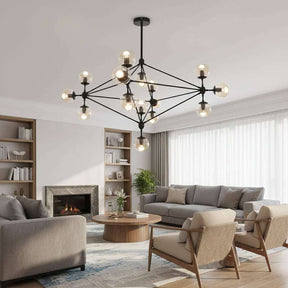 Abira Matte Black 15 Arm Pendant Light Orsina