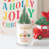 Merry and Bright Bauble Cinnamon & Spice Glass Candle with Tree N/A