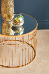 Orsina Avantis Round Side Table with Stylish Gold Finish Orsina