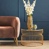 Orsina Avantis Round Side Table with Stylish Gold Finish Orsina