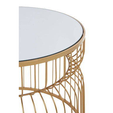 Orsina Avantis Round Side Table with Stylish Gold Finish Orsina