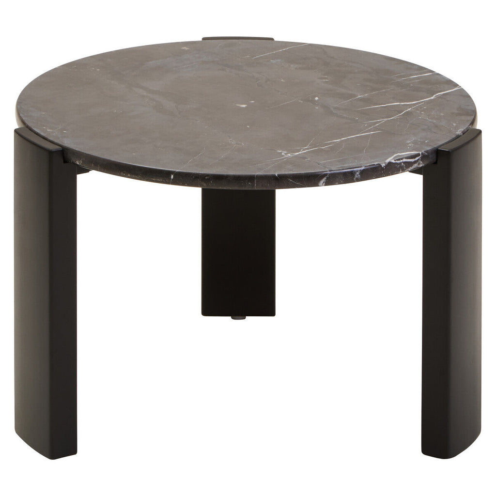 Palermo Round Black Marble Top Small Coffee Table Orsina