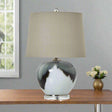 Grey Glass Table Lamp With Linen Shade GREY GLASS Shades 4 Seasons