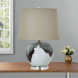 Grey Glass Table Lamp With Linen Shade GREY GLASS Shades 4 Seasons