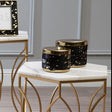 Orsina Decorative Trinket Box in Black and Gold Finish for Elegant Storage Solutions