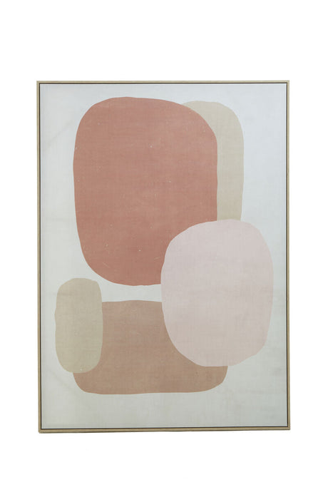 Abstract wall art by Orsina featuring soft pastel shapes in pink and beige tones