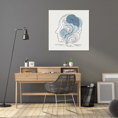 Contemporary Wall Art Canvas featuring abstract human profile design, perfect for modern interiors