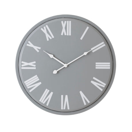 Shades 4 Seasons Large Gray Wall Clock with Roman Numerals GREY METAL Shades 4 Seasons