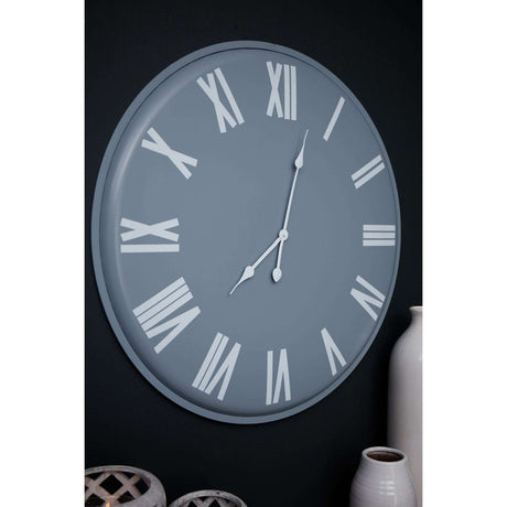 Shades 4 Seasons Large Gray Wall Clock with Roman Numerals Shades 4 Seasons