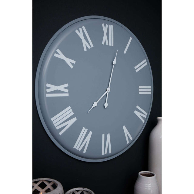 Shades 4 Seasons Large Gray Wall Clock with Roman Numerals Shades 4 Seasons