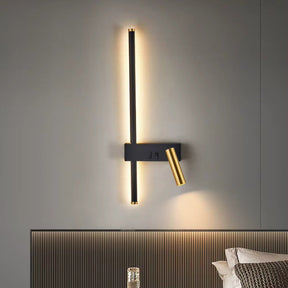 Elegant modern wall lamp with black and gold finish, ideal for stylish interior lighting