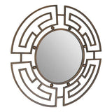 Orsina Wall Mirror with an Intricate Geometric Design in Bronze Finish for Hallways