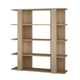 Decortie modern bookcase in light wood finish with adjustable shelves for display and storage