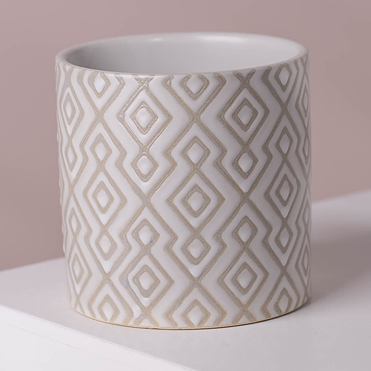 Artificial Plants Ceramic Planters Displays Home Decor Leaf Design 12cm Grey Geometric Leaf