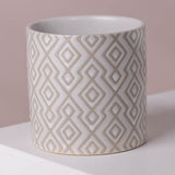 Artificial Plants Ceramic Planters Displays Home Decor Leaf Design 12cm Grey Geometric Leaf