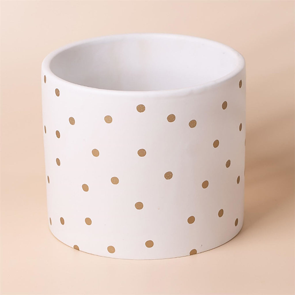 Artificial Plants Ceramic Planters Displays Home Decor Leaf Design 15cm Gold Dot Leaf