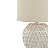 Lattice Ceramic Table Lamp With Linen Shade Shades 4 Seasons
