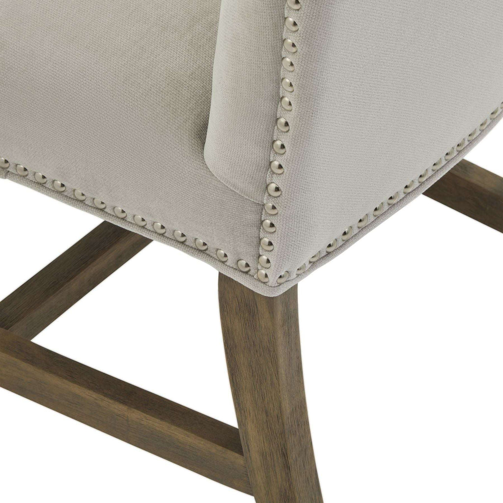 Shades 4 Seasons Beige Upholstered Dining Chair, Studded Shades 4 Seasons
