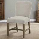 Shades 4 Seasons Beige Upholstered Dining Chair, Studded GREY WOOD Shades 4 Seasons