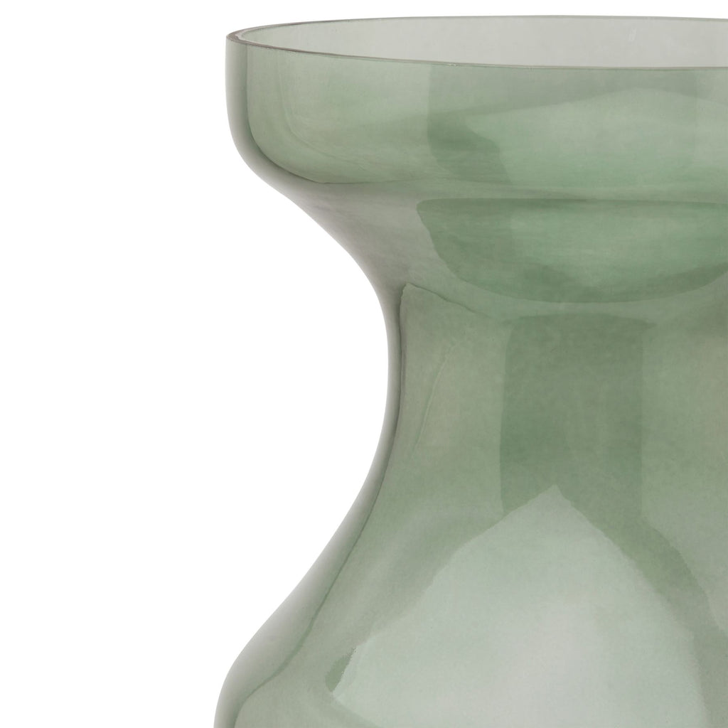 Shades 4 Seasons Green Glass Fluted Vase, Tall Shades 4 Seasons