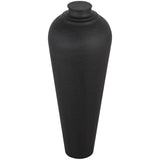 Matt Black Medium Hammered Vase With Lid Shades 4 Seasons