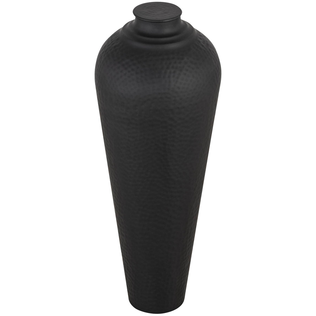 Matt Black Medium Hammered Vase With Lid Shades 4 Seasons