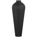 Matt Black Medium Hammered Vase With Lid Shades 4 Seasons