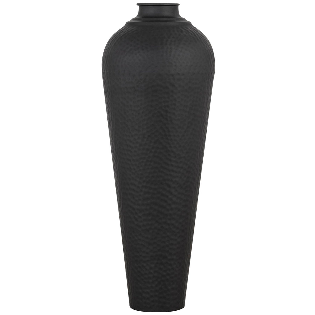 Matt Black Medium Hammered Vase With Lid Shades 4 Seasons