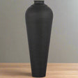 Matt Black Medium Hammered Vase With Lid BLACK METAL Shades 4 Seasons