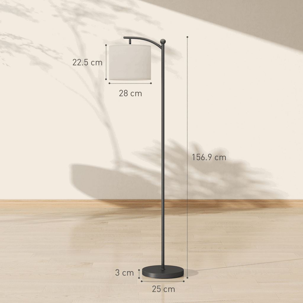 HOMCOM LED Floor Lamp with Dimmable Colours Temperature & Brightness, Black HOMCOM
