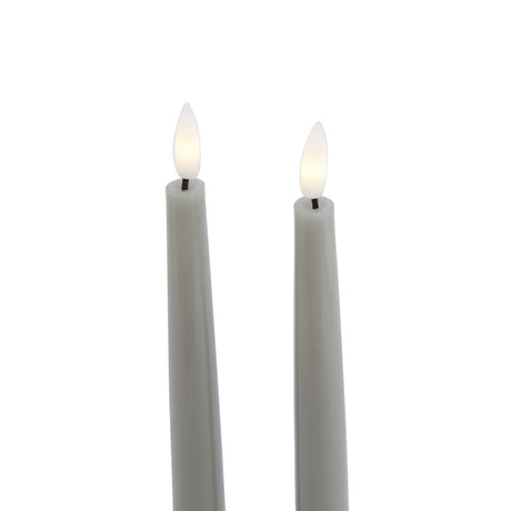 Luxe Collection Grey LED Wax Dinner Candles Shades 4 Seasons