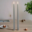 Luxe Collection Grey LED Wax Dinner Candles GREY WAX Shades 4 Seasons