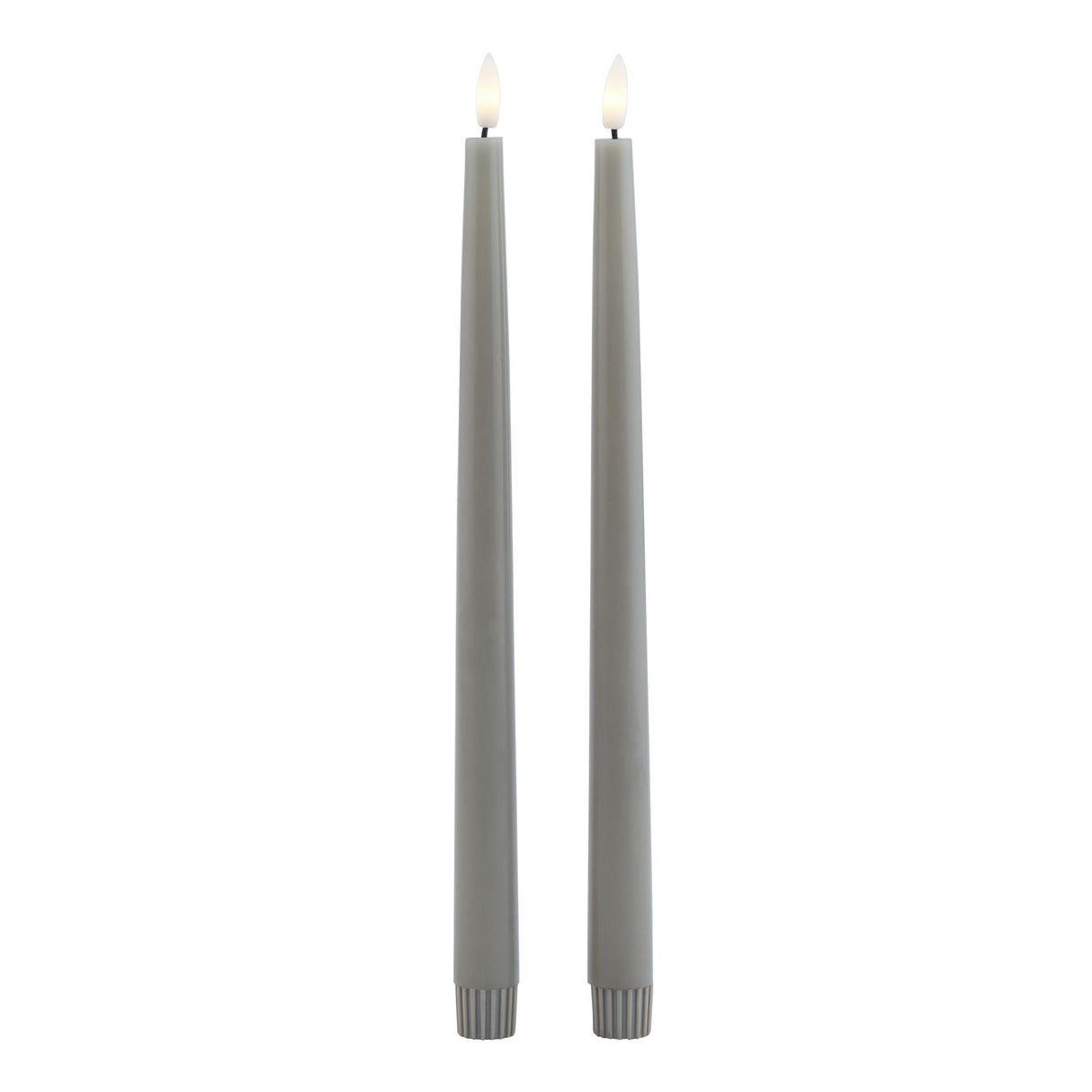 Luxe Collection Grey LED Wax Dinner Candles Shades 4 Seasons