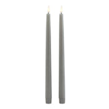 Luxe Collection Grey LED Wax Dinner Candles Shades 4 Seasons