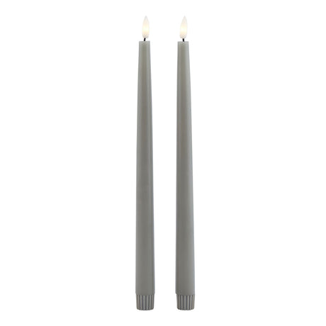 Luxe Collection Grey LED Wax Dinner Candles Shades 4 Seasons